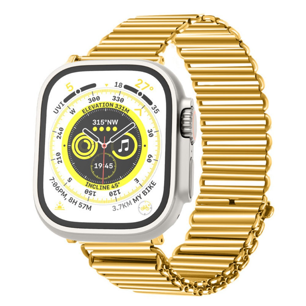 Mega Sejt Metal Universal Rem passer til Apple Smartwatch - Guld#serie_1