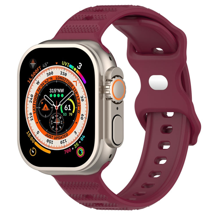 Elegant Metal Og Silikone Universal Rem passer til Apple Smartwatch - Rød#serie_7