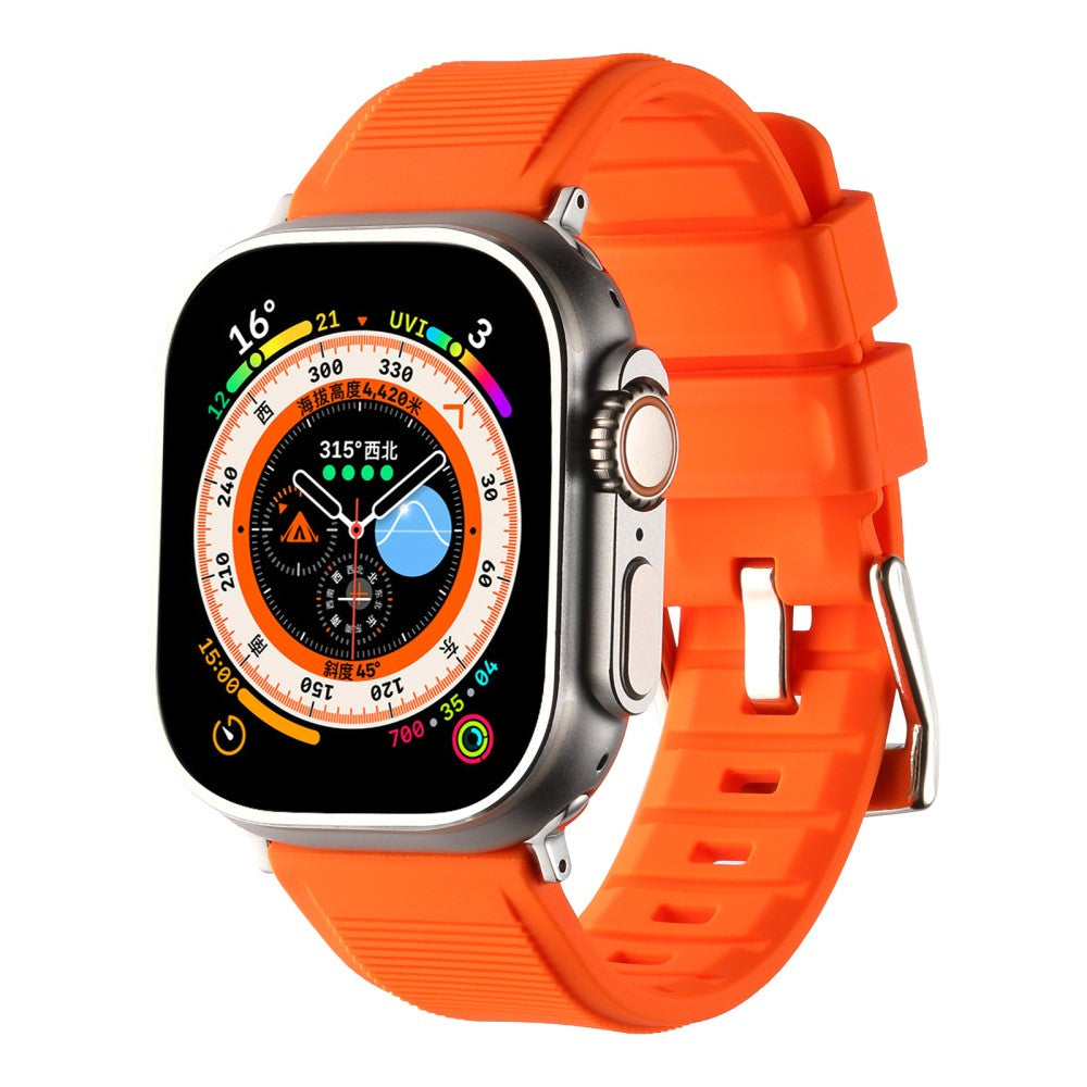 Skøn Silikone Universal Rem passer til Apple Smartwatch - Orange#serie_1