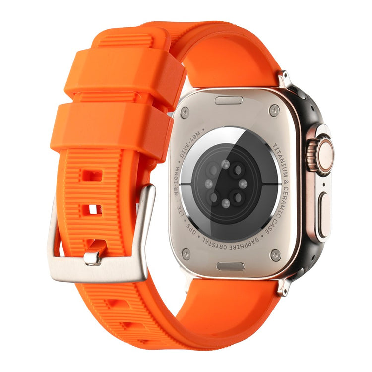 Skøn Silikone Universal Rem passer til Apple Smartwatch - Sølv#serie_10