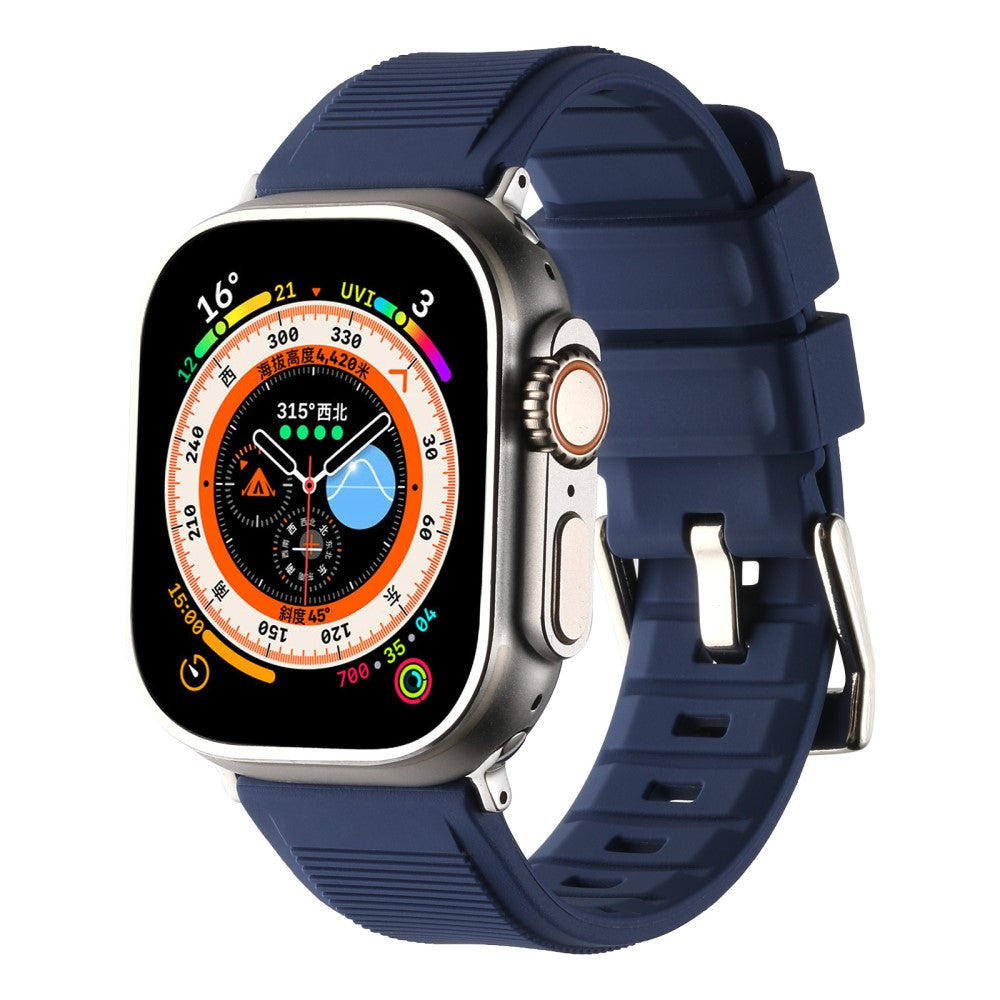 Skøn Silikone Universal Rem passer til Apple Smartwatch - Blå#serie_11