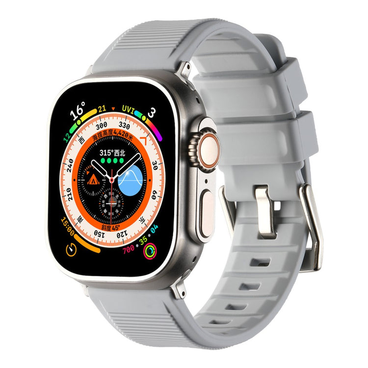 Skøn Silikone Universal Rem passer til Apple Smartwatch - Sølv#serie_12