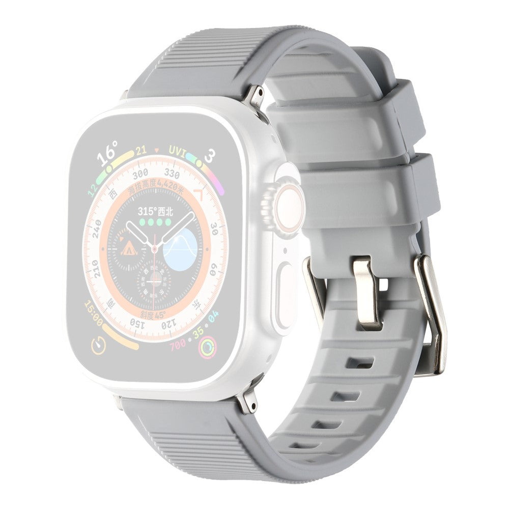 Skøn Silikone Universal Rem passer til Apple Smartwatch - Sølv#serie_12
