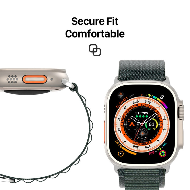 Vildt Fed Metal Og Nylon Universal Rem passer til Apple Smartwatch - Grøn#serie_2