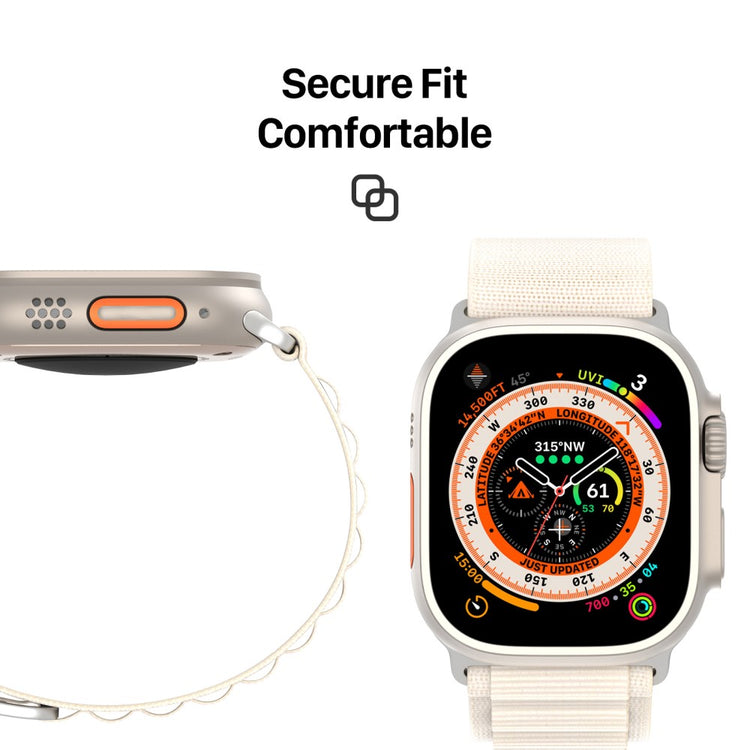 Vildt Fed Metal Og Nylon Universal Rem passer til Apple Smartwatch - Hvid#serie_4