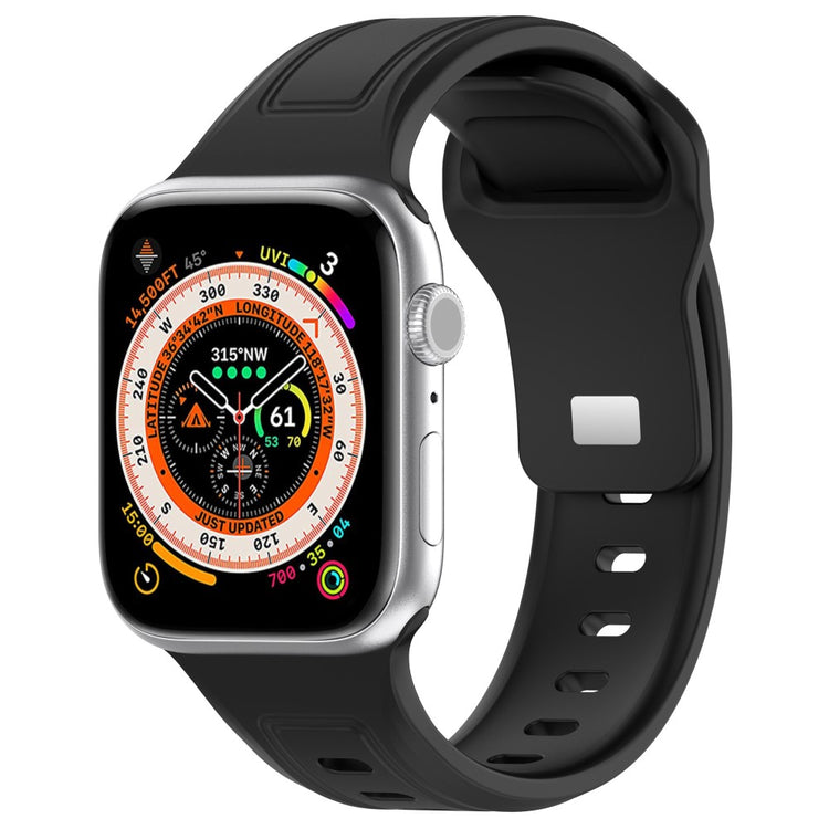 Fremragende Silikone Universal Rem passer til Apple Smartwatch - Sort#serie_1