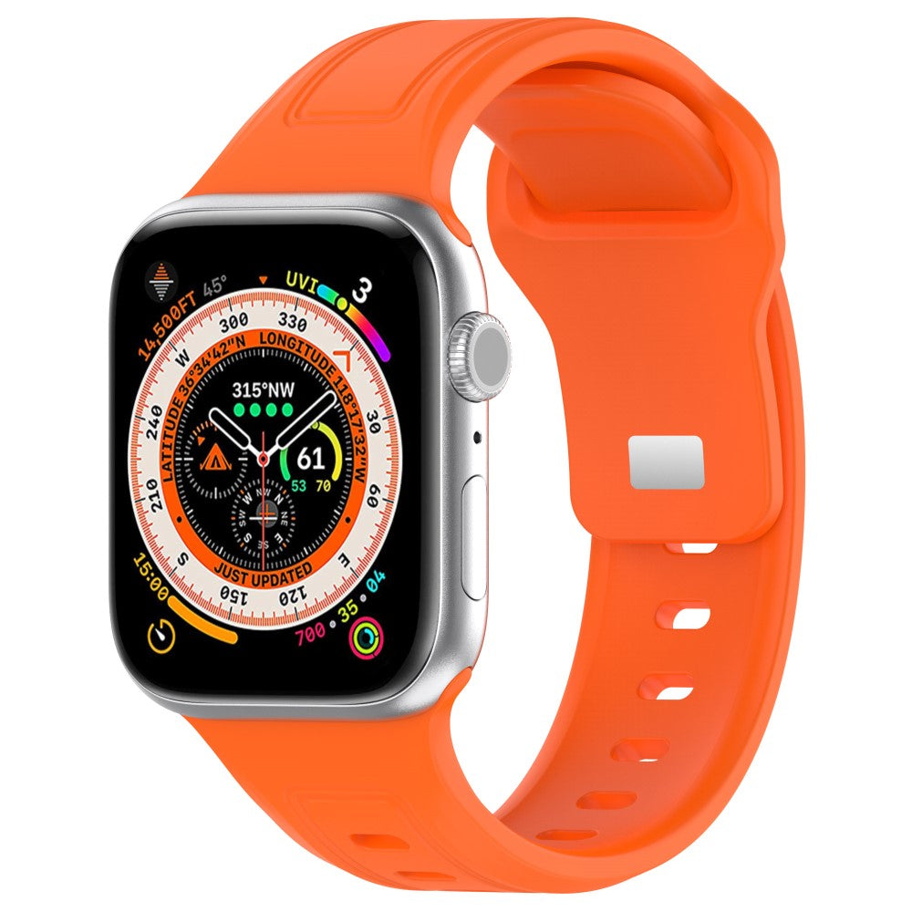 Fremragende Silikone Universal Rem passer til Apple Smartwatch - Orange#serie_3