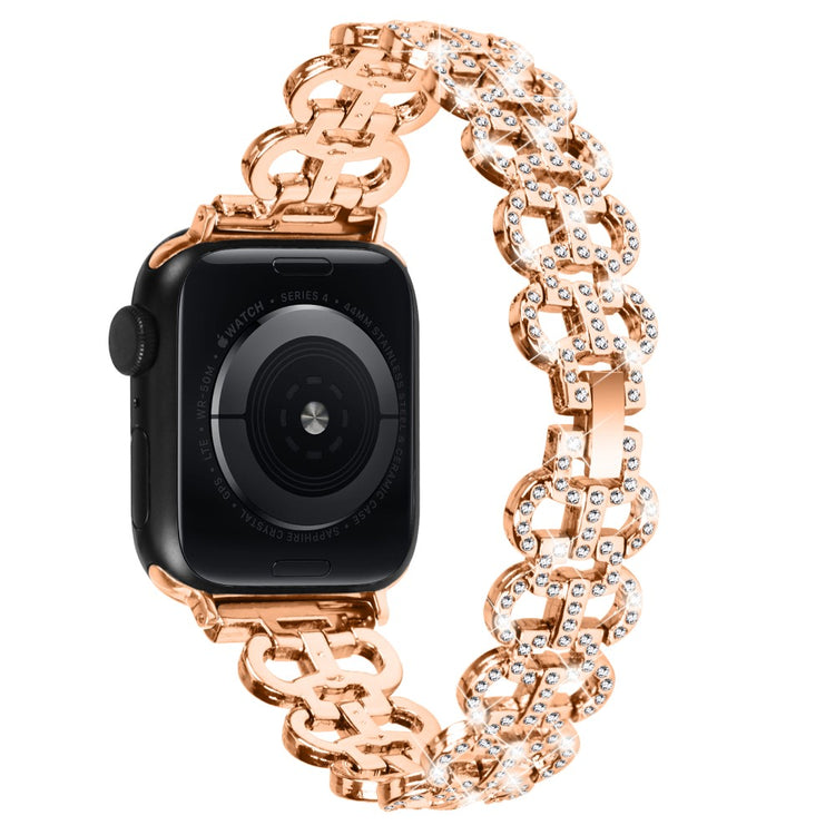 Super Smuk Metal Og Rhinsten Universal Rem passer til Apple Smartwatch - Pink#serie_3
