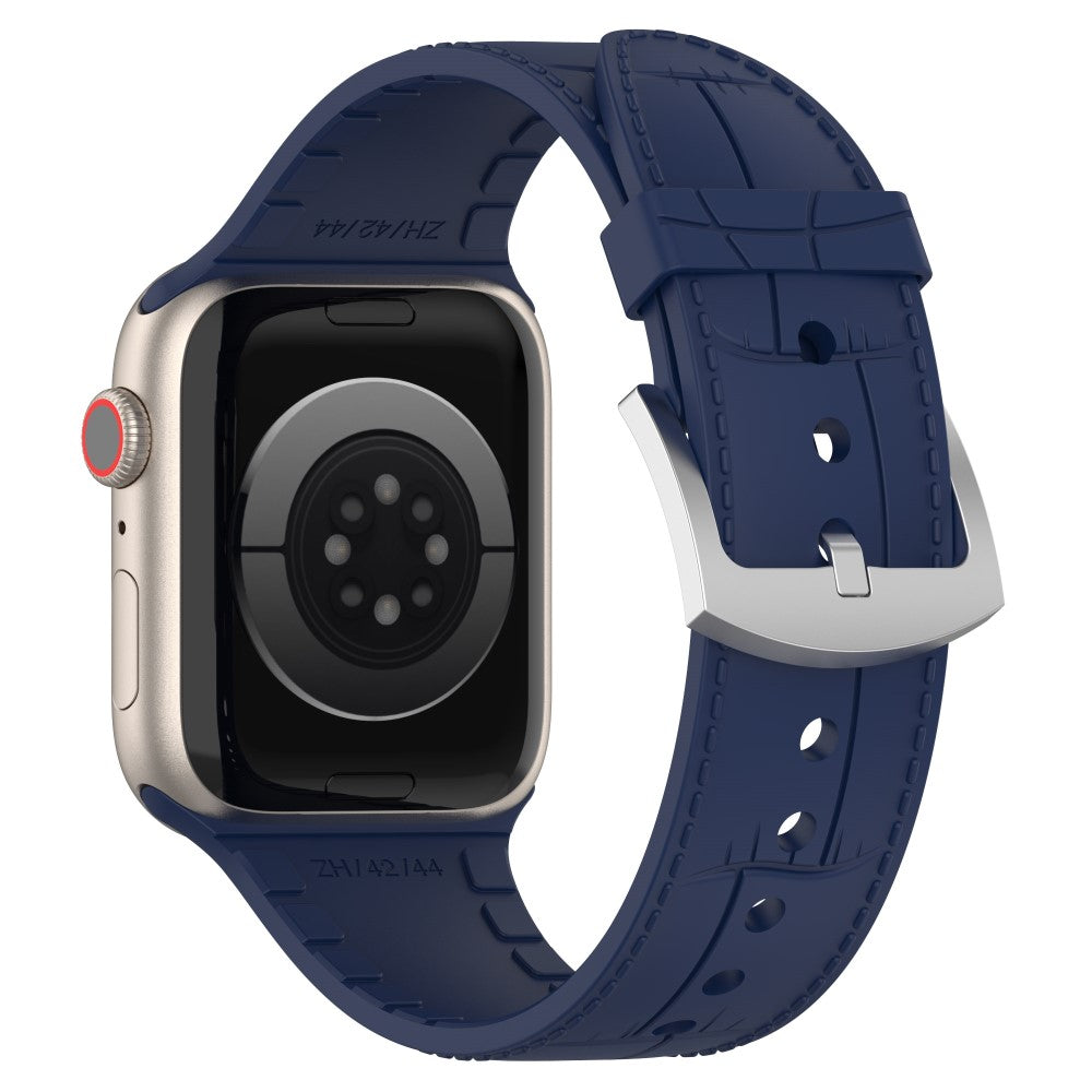 Meget Smuk Metal Og Silikone Universal Rem passer til Apple Smartwatch - Blå#serie_1