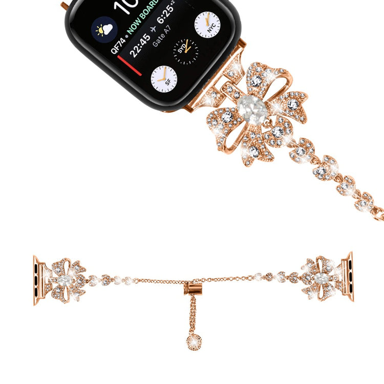 Mega Fint Metal Og Rhinsten Universal Rem passer til Apple Smartwatch - Pink#serie_2
