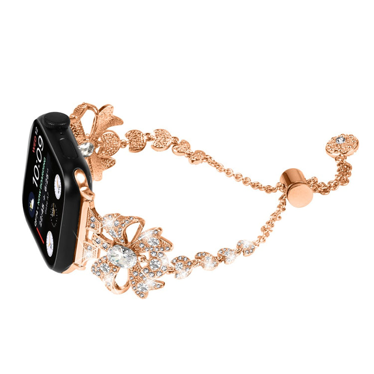 Mega Fint Metal Og Rhinsten Universal Rem passer til Apple Smartwatch - Pink#serie_2