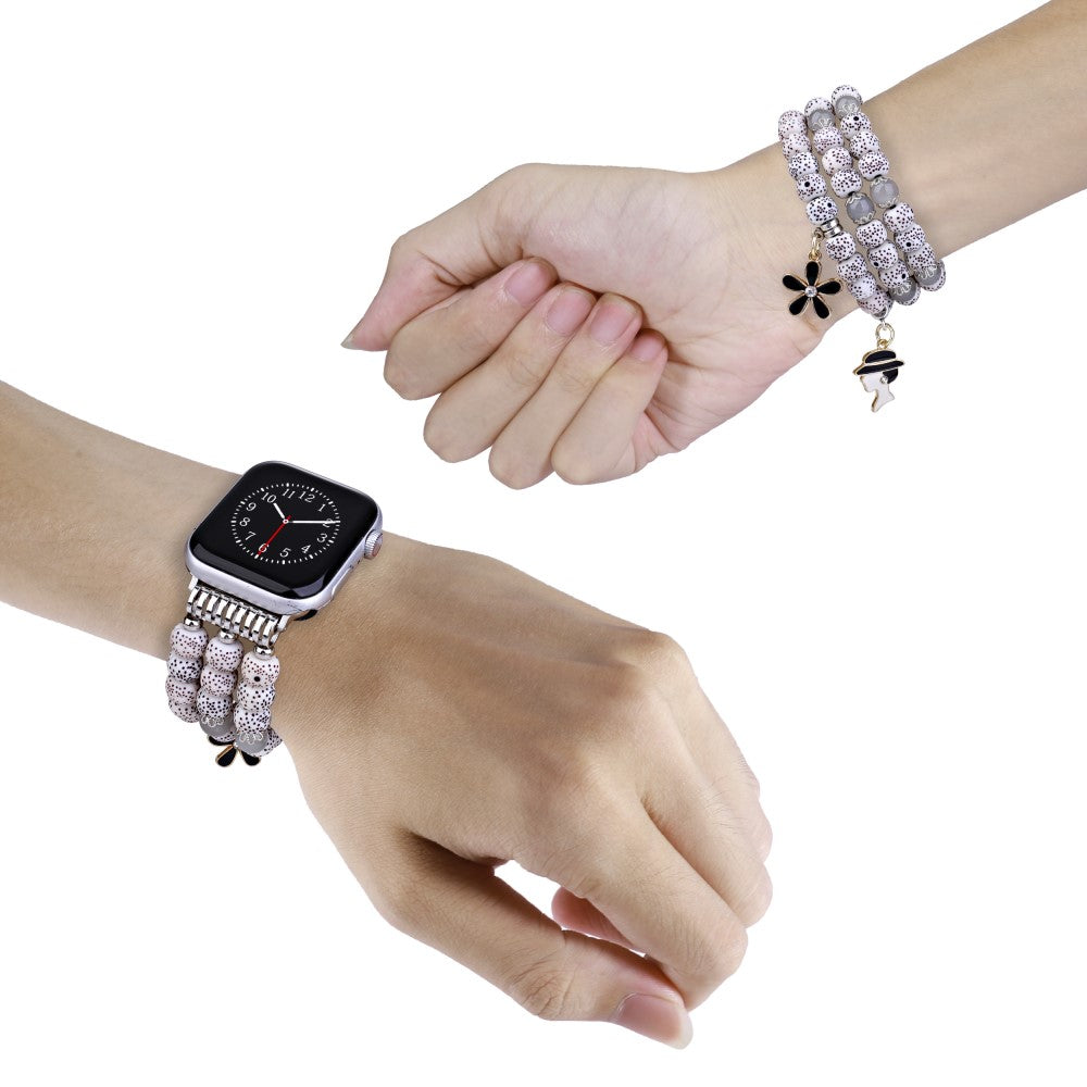 Fint Metal Og Plastik Universal Rem passer til Apple Smartwatch - Hvid#serie_3