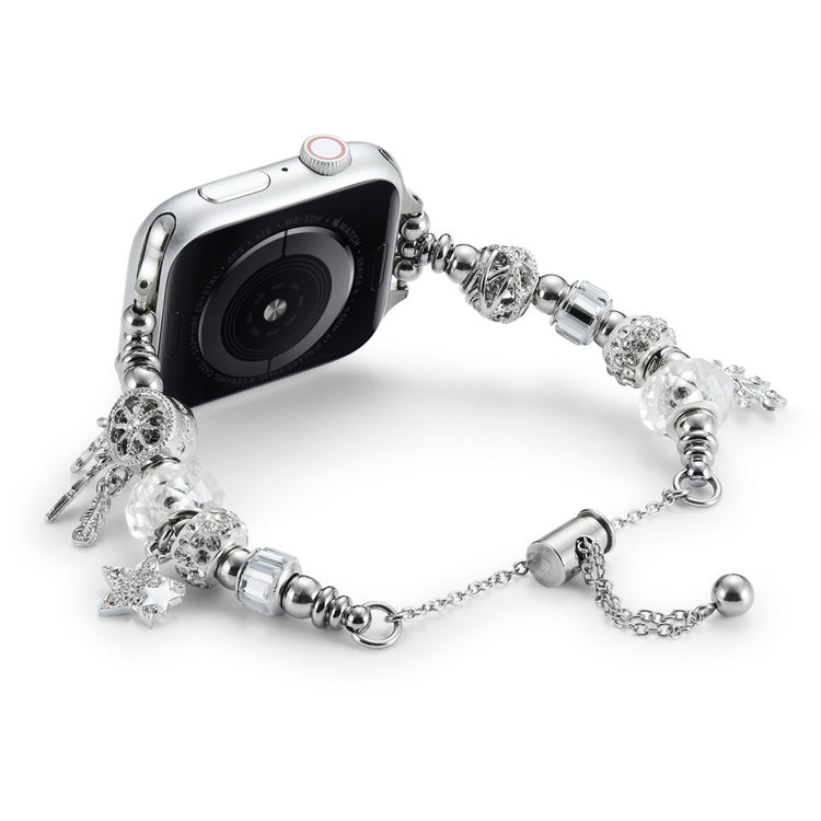 Vildt Smuk Metal Og Rhinsten Universal Rem passer til Apple Smartwatch - Sølv#serie_5