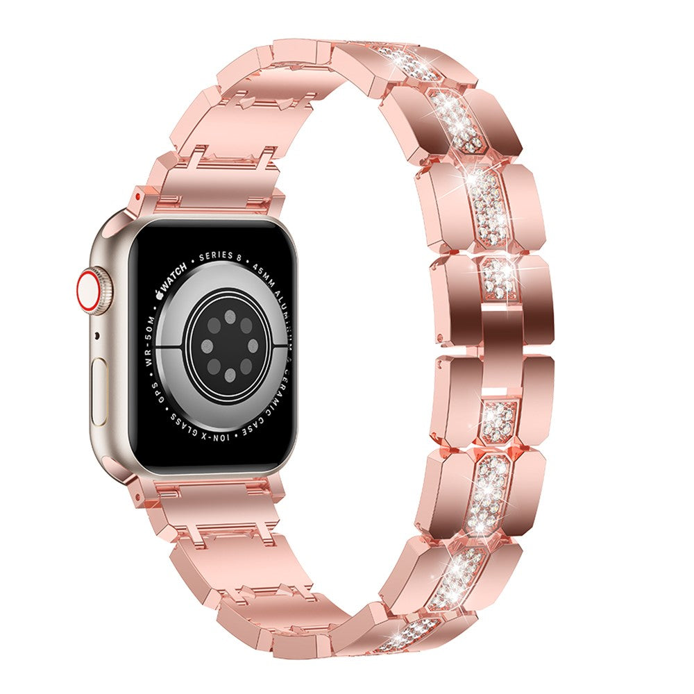 Fed Metal Og Rhinsten Universal Rem passer til Apple Smartwatch - Pink#serie_1