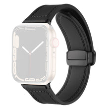 Fed Kunstlæder Og Silikone Universal Rem passer til Apple Smartwatch - Sort#serie_1