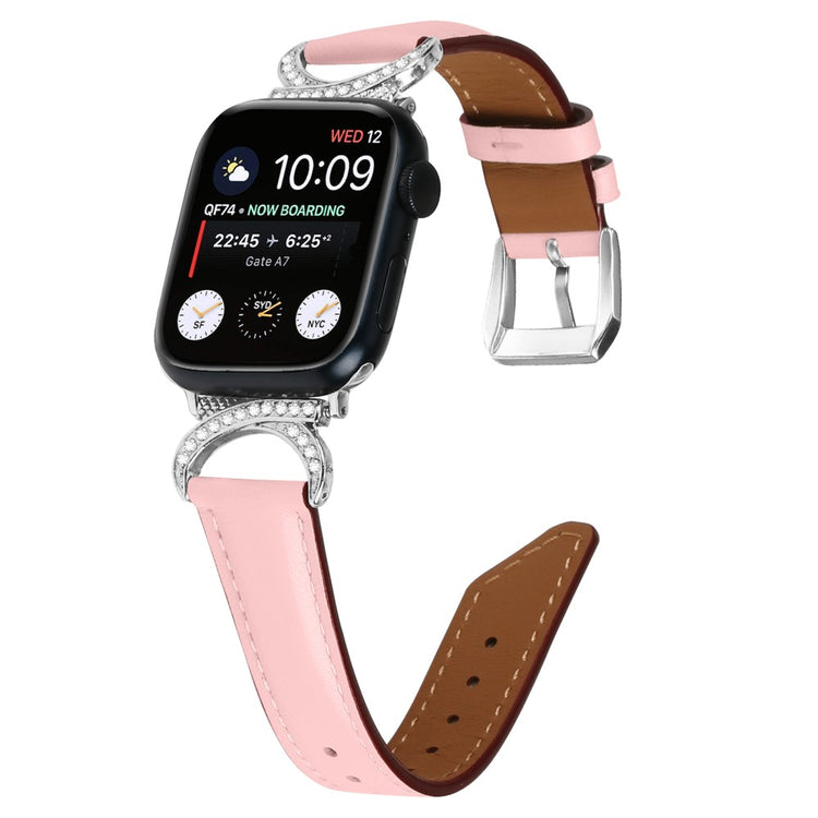 Nydelig Ægte Læder Universal Rem passer til Apple Smartwatch - Pink#serie_2