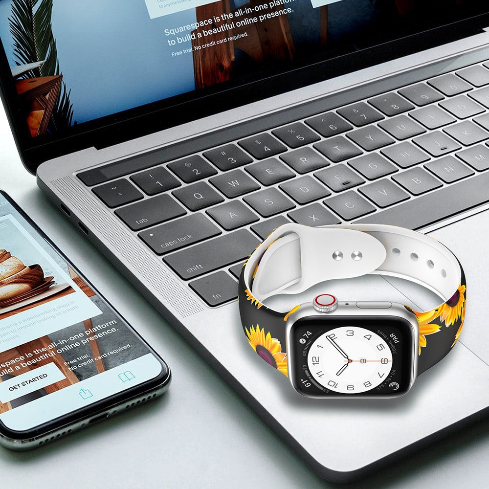 Supercool Silikone Universal Rem passer til Apple Smartwatch - Størrelse: M - Gul#serie_5