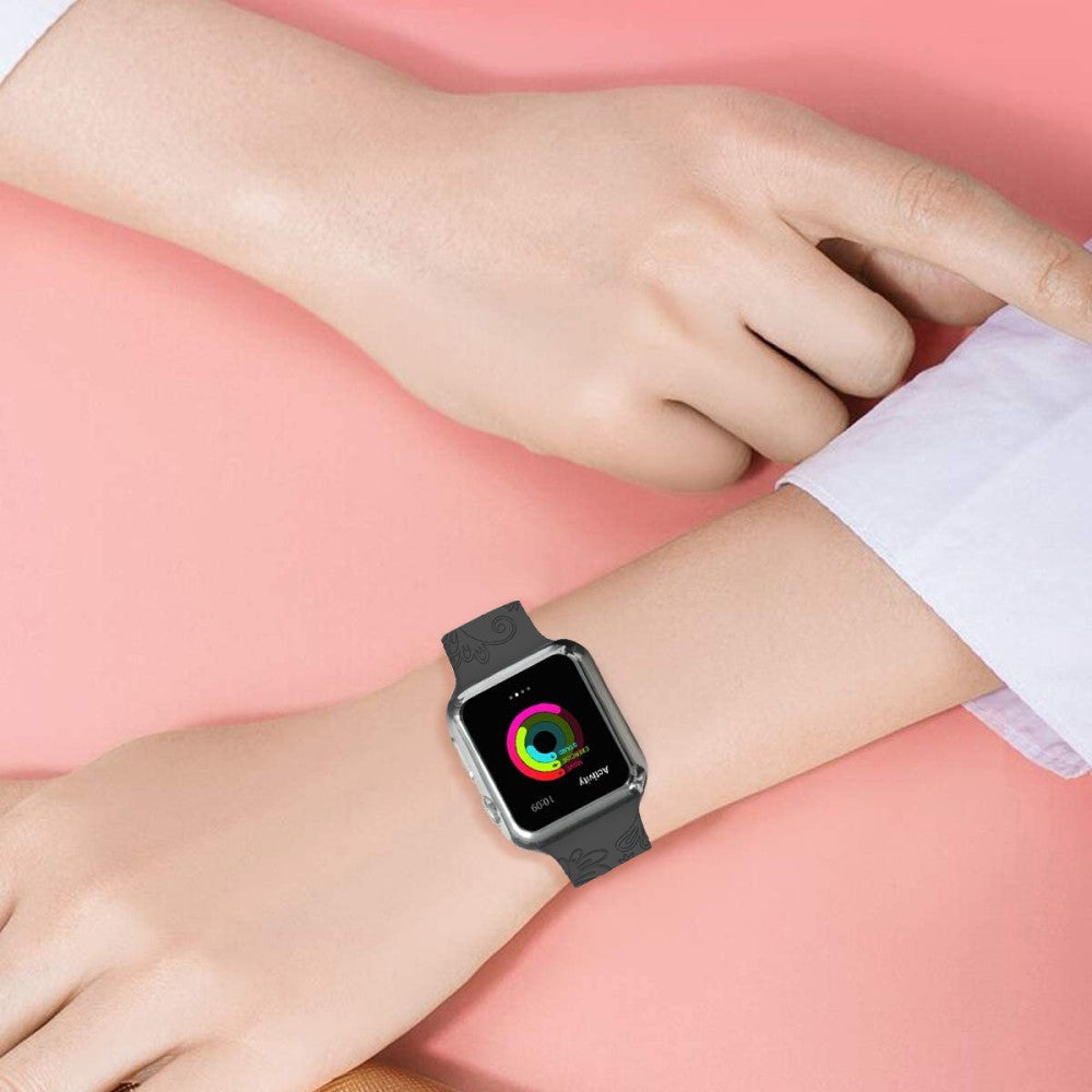 Helt Vildt Pænt Silikone Universal Rem passer til Apple Smartwatch - Sort#serie_3