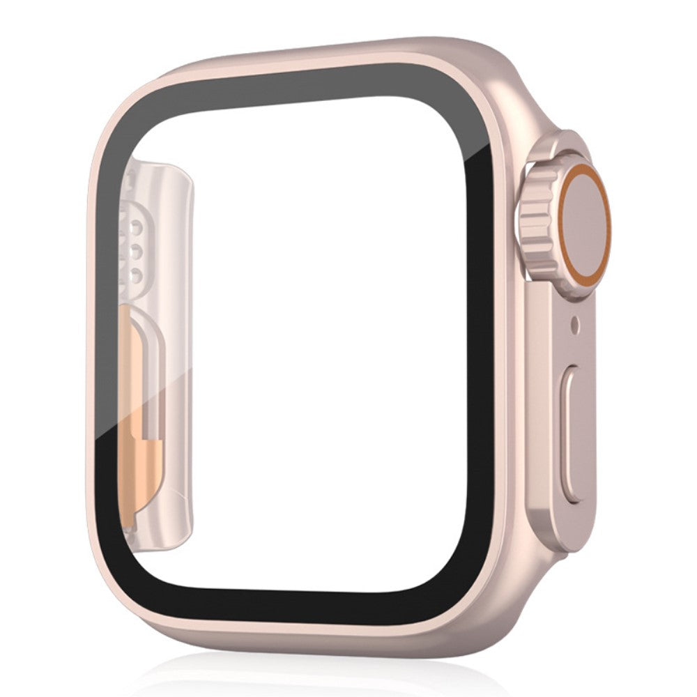 Super Flot Universal Cover med Skærmbeskytter i Plastik og Hærdet Glas passer til Apple Watch Series 8 (45mm) / Apple Watch Series 7 45mm - Pink#serie_1