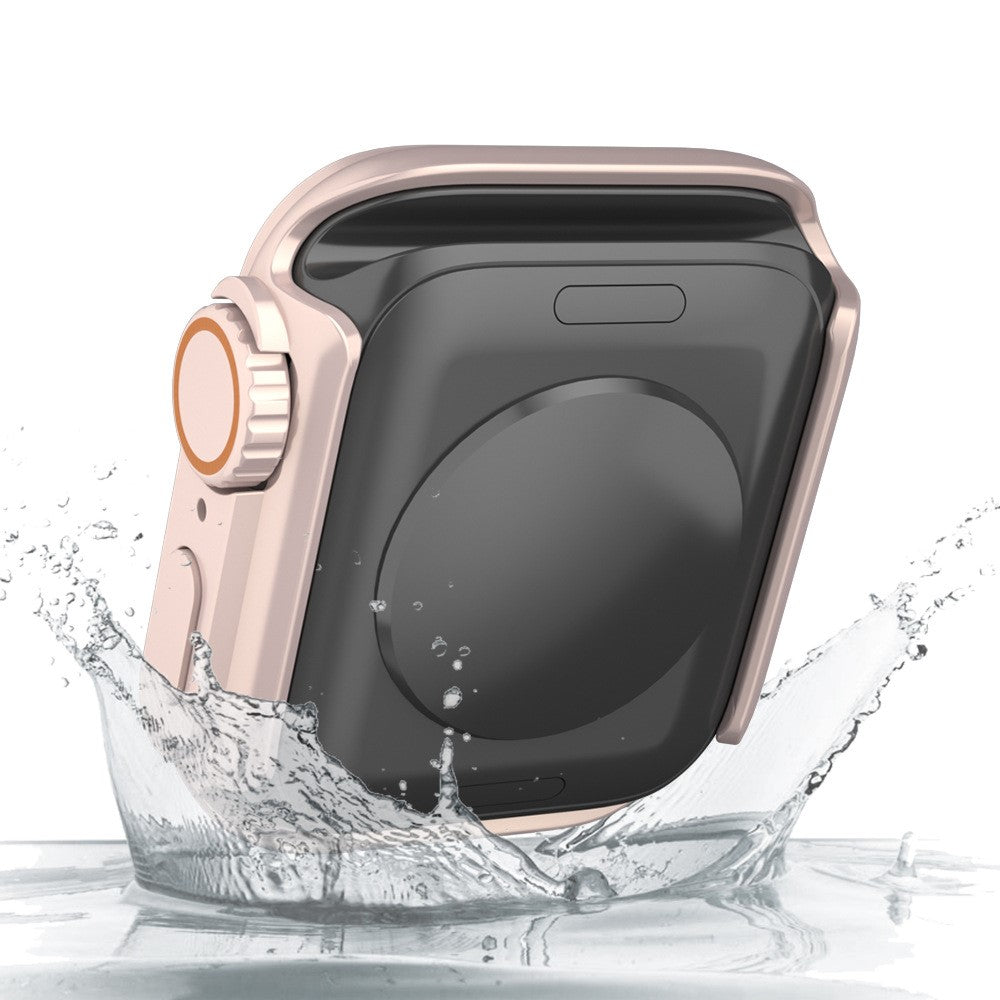 Super Flot Universal Cover med Skærmbeskytter i Plastik og Hærdet Glas passer til Apple Watch Series 8 (45mm) / Apple Watch Series 7 45mm - Pink#serie_1