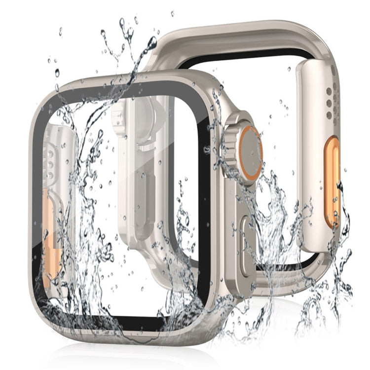 Super Flot Universal Cover med Skærmbeskytter i Plastik og Hærdet Glas passer til Apple Watch Series 8 (45mm) / Apple Watch Series 7 45mm - Guld#serie_2