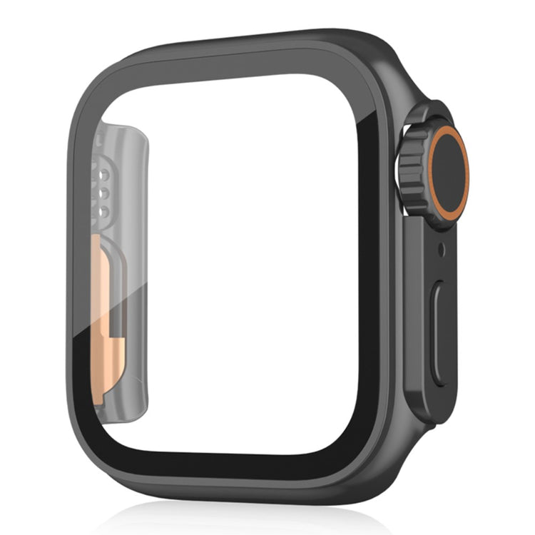 Super Flot Universal Cover med Skærmbeskytter i Plastik og Hærdet Glas passer til Apple Watch Series 8 (45mm) / Apple Watch Series 7 45mm - Sort#serie_6