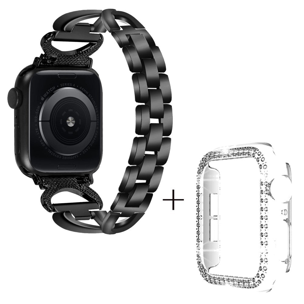 Metal Cover passer til Apple Watch Series 8 (45mm) / Apple Watch Series 7 45mm - Sort#serie_1
