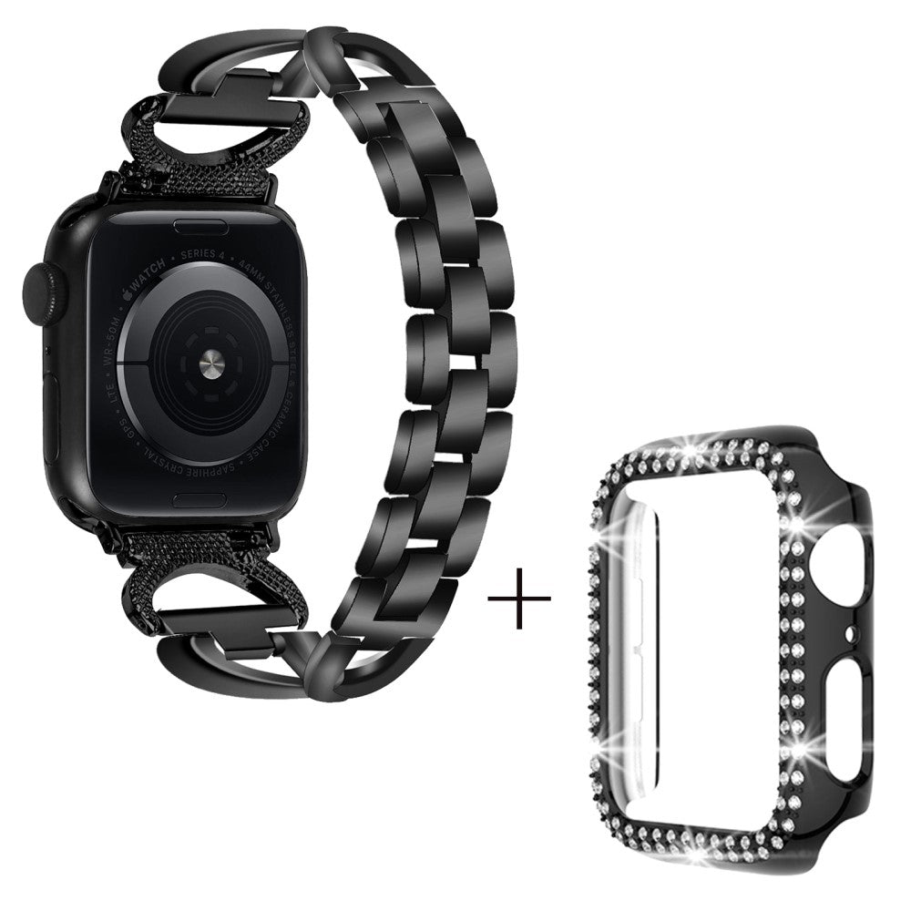 Metal Cover passer til Apple Watch Series 8 (45mm) / Apple Watch Series 7 45mm - Sort#serie_1