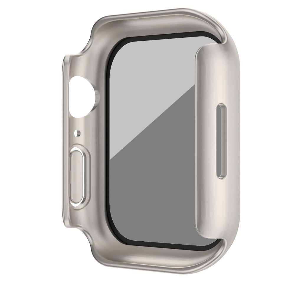 Mega Godt Universal Cover med Skærmbeskytter i Plastik og Hærdet Glas passer til Apple Watch Series 8 (45mm) / Apple Watch Series 7 45mm - Sølv#serie_2