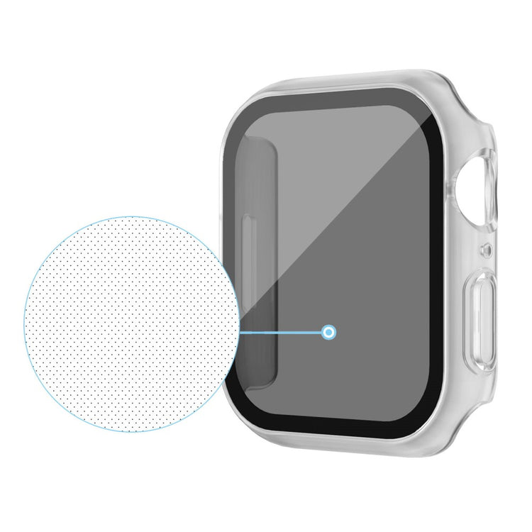 Mega Godt Universal Cover med Skærmbeskytter i Plastik og Hærdet Glas passer til Apple Watch Series 8 (45mm) / Apple Watch Series 7 45mm - Gennemsigtig#serie_3