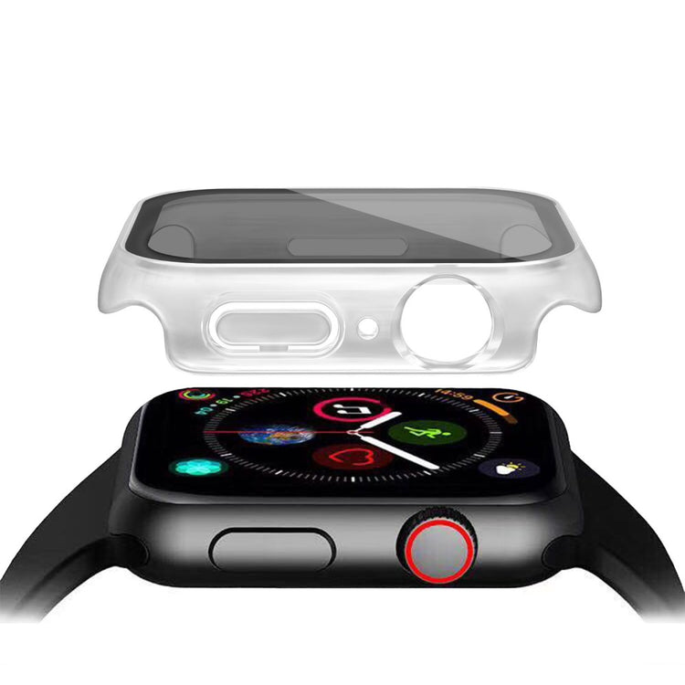 Mega Godt Universal Cover med Skærmbeskytter i Plastik og Hærdet Glas passer til Apple Watch Series 8 (45mm) / Apple Watch Series 7 45mm - Gennemsigtig#serie_3