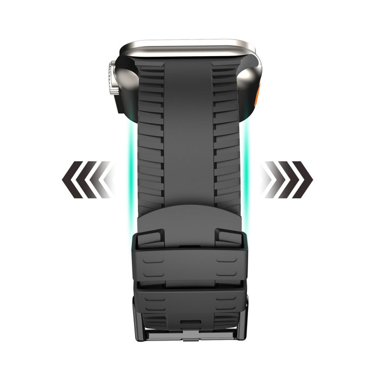 Godt Metal Og Silikone Universal Rem passer til Apple Smartwatch - Sort#serie_1