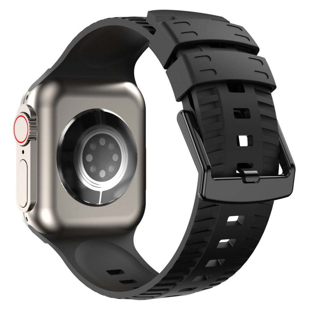 Godt Metal Og Silikone Universal Rem passer til Apple Smartwatch - Sort#serie_1