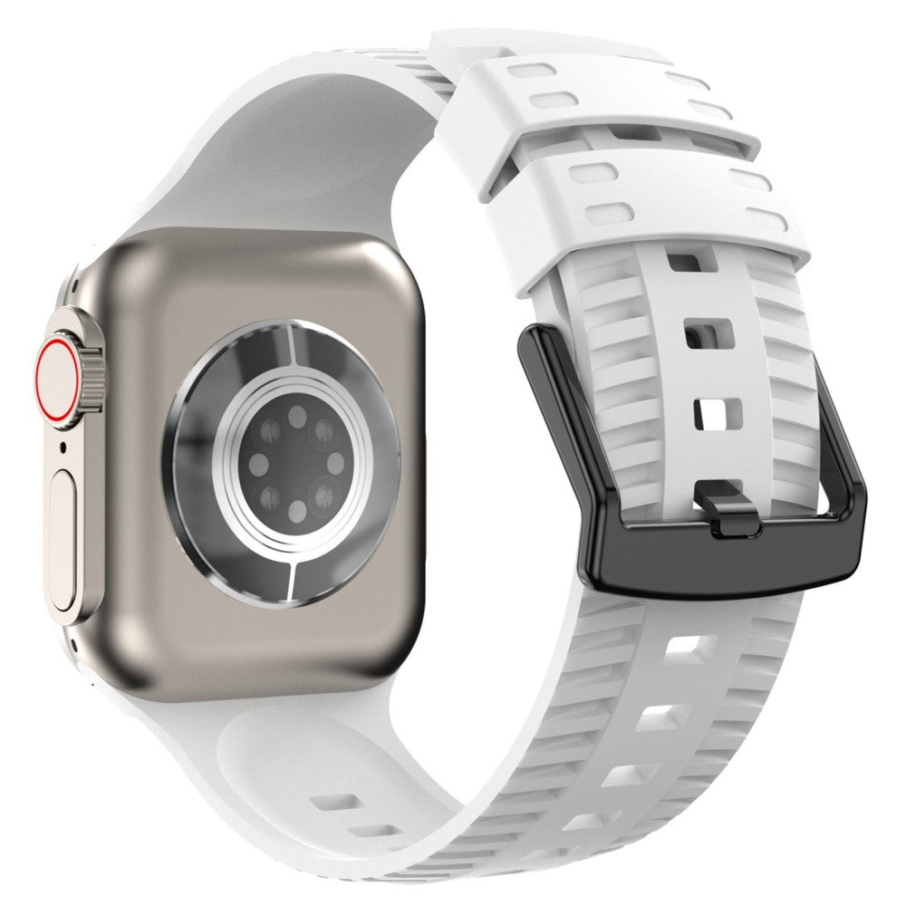 Godt Metal Og Silikone Universal Rem passer til Apple Smartwatch - Hvid#serie_2