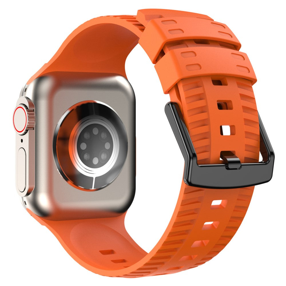 Godt Metal Og Silikone Universal Rem passer til Apple Smartwatch - Orange#serie_3