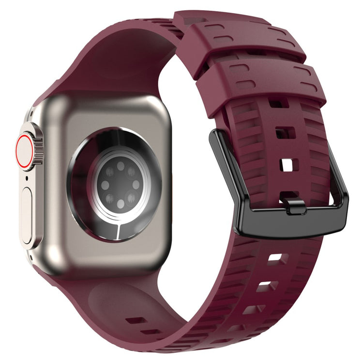 Godt Metal Og Silikone Universal Rem passer til Apple Smartwatch - Rød#serie_5