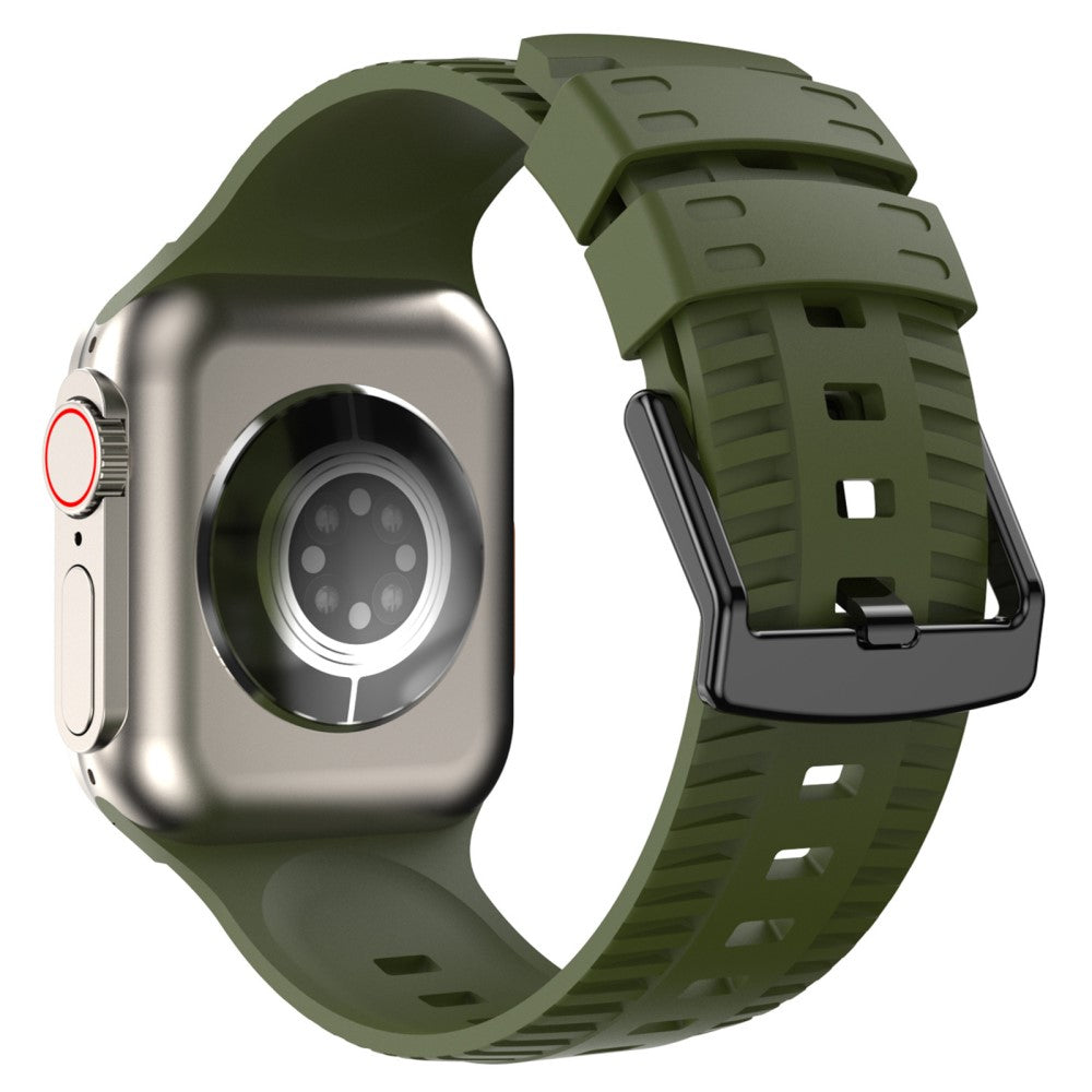 Godt Metal Og Silikone Universal Rem passer til Apple Smartwatch - Grøn#serie_6