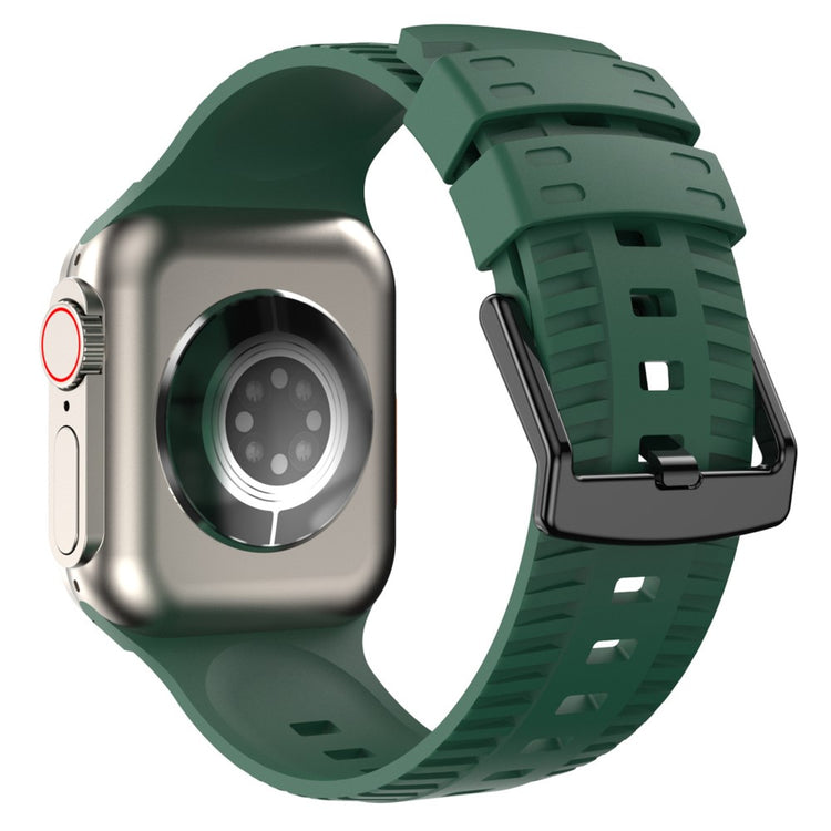 Godt Metal Og Silikone Universal Rem passer til Apple Smartwatch - Grøn#serie_7