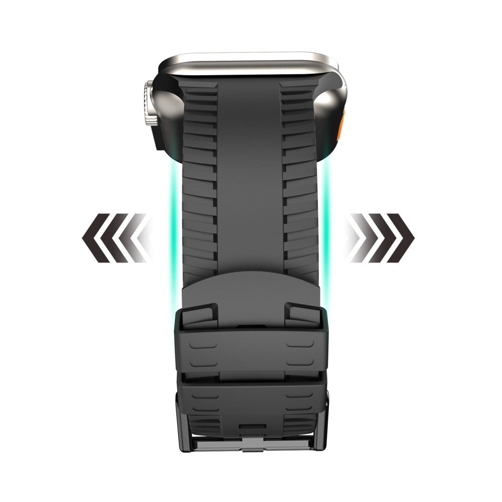 Godt Metal Og Silikone Universal Rem passer til Apple Smartwatch - Blå#serie_8