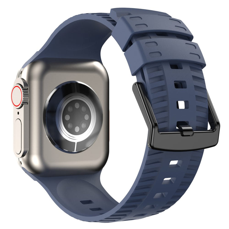 Godt Metal Og Silikone Universal Rem passer til Apple Smartwatch - Blå#serie_8