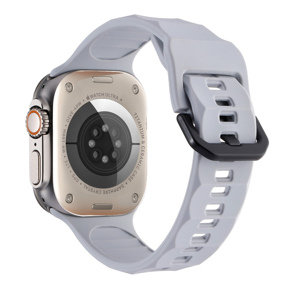 Glimrende Metal Og Silikone Universal Rem passer til Apple Smartwatch - Sølv#serie_1