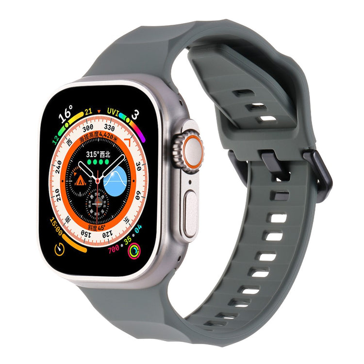 Glimrende Metal Og Silikone Universal Rem passer til Apple Smartwatch - Sølv#serie_11
