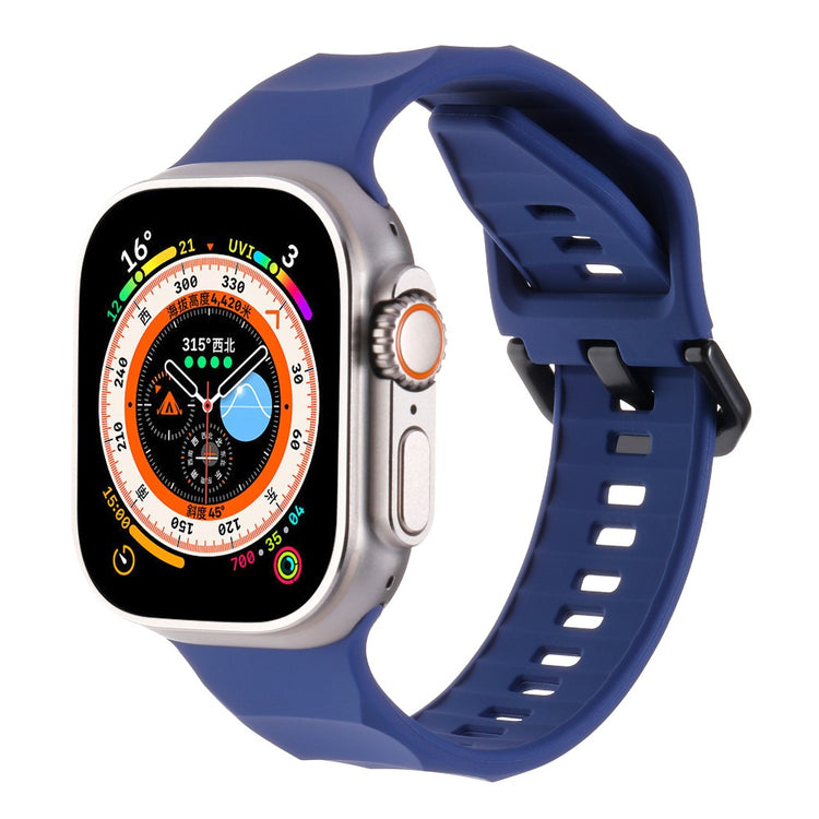 Glimrende Metal Og Silikone Universal Rem passer til Apple Smartwatch - Blå#serie_12