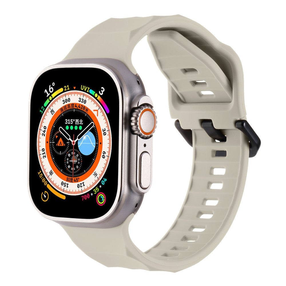 Glimrende Metal Og Silikone Universal Rem passer til Apple Smartwatch - Hvid#serie_13