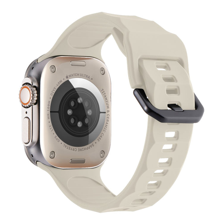Glimrende Metal Og Silikone Universal Rem passer til Apple Smartwatch - Hvid#serie_13