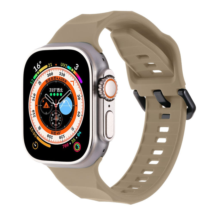 Glimrende Metal Og Silikone Universal Rem passer til Apple Smartwatch - Brun#serie_15