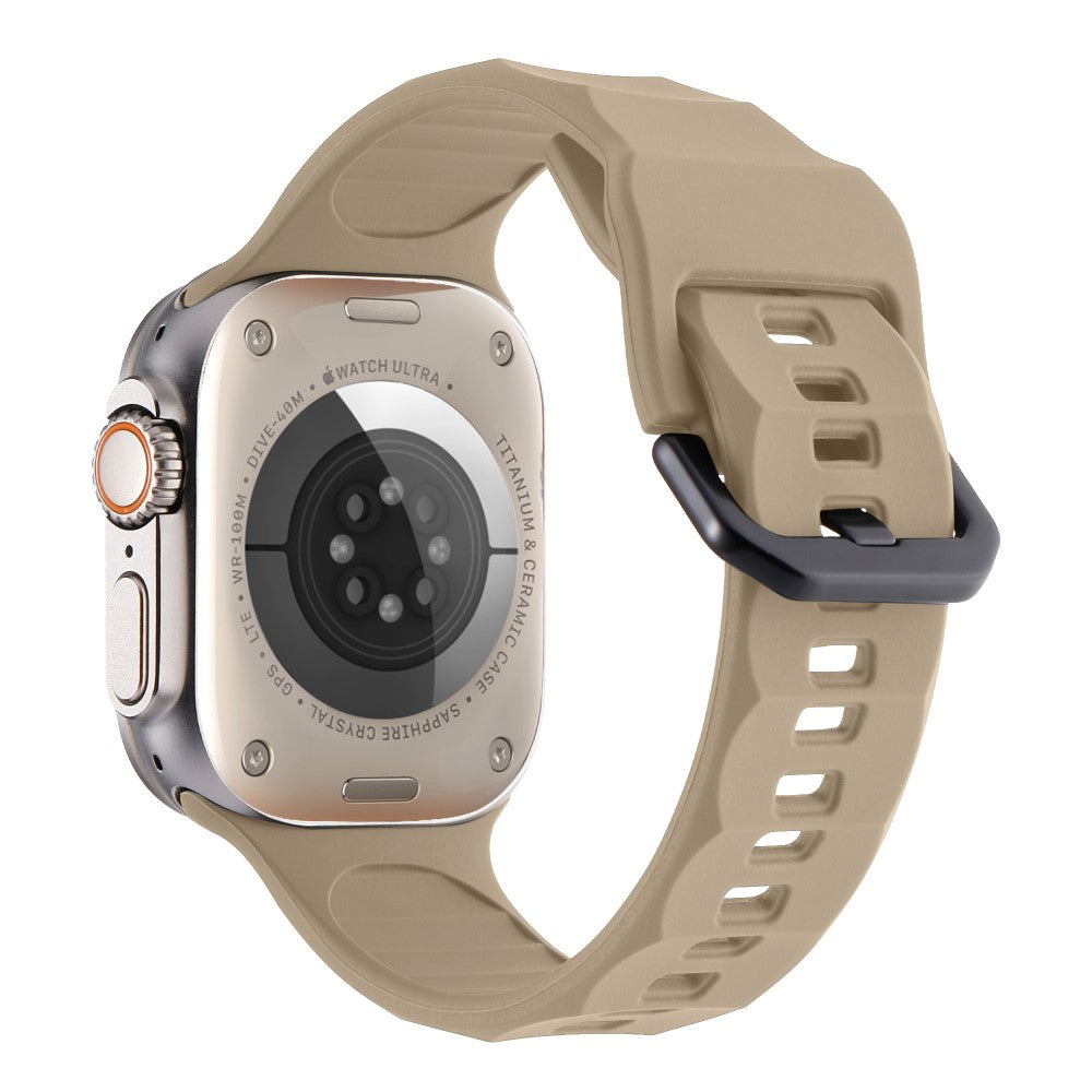 Glimrende Metal Og Silikone Universal Rem passer til Apple Smartwatch - Brun#serie_15