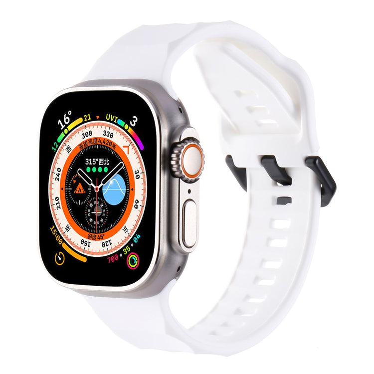 Glimrende Metal Og Silikone Universal Rem passer til Apple Smartwatch - Hvid#serie_3