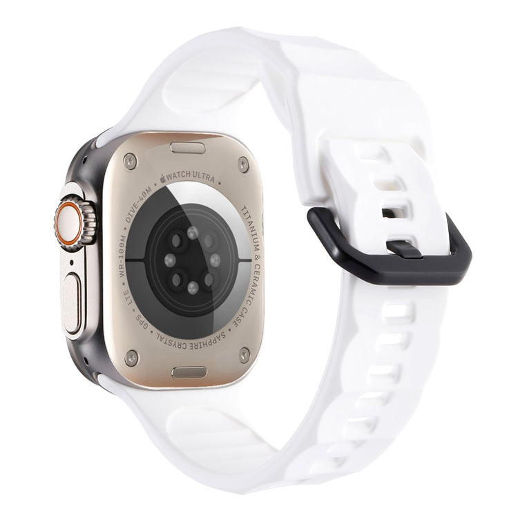 Glimrende Metal Og Silikone Universal Rem passer til Apple Smartwatch - Hvid#serie_3