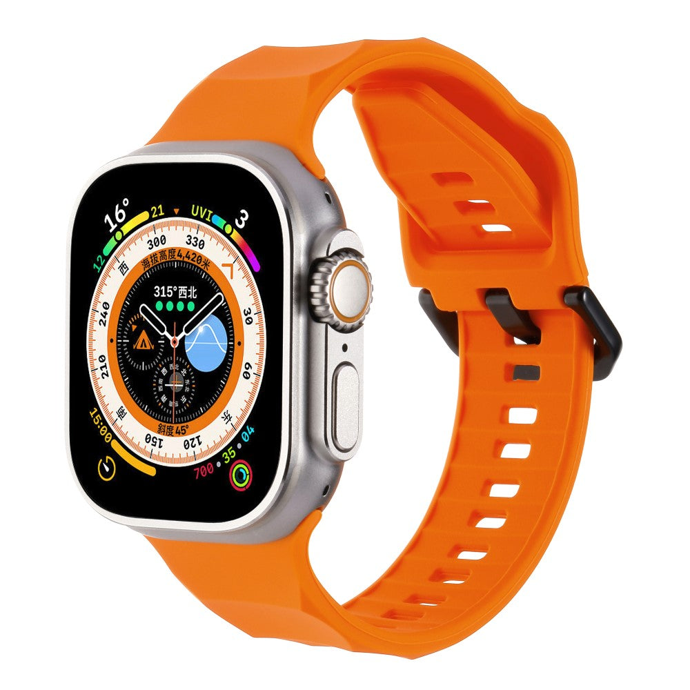 Glimrende Metal Og Silikone Universal Rem passer til Apple Smartwatch - Orange#serie_4